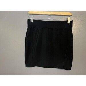 OLO Black Mini Skirt Womens Medium Pencil Stretch Pull On Elastic Waist Short